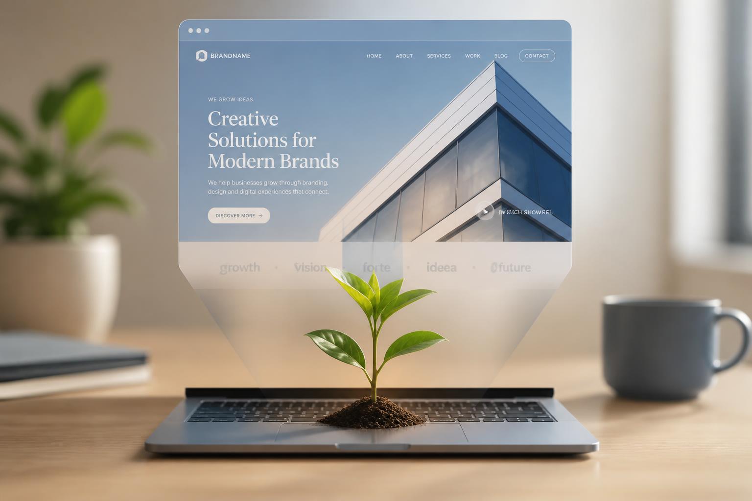Site internet d'une jeune entreprise affiché sur un ordinateur, métaphore d'une croissance précoce.