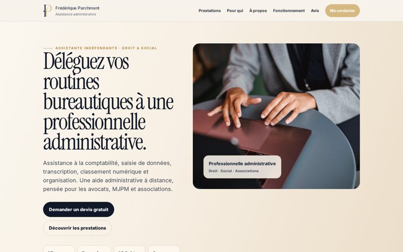 Aperçu du site Assistance PF